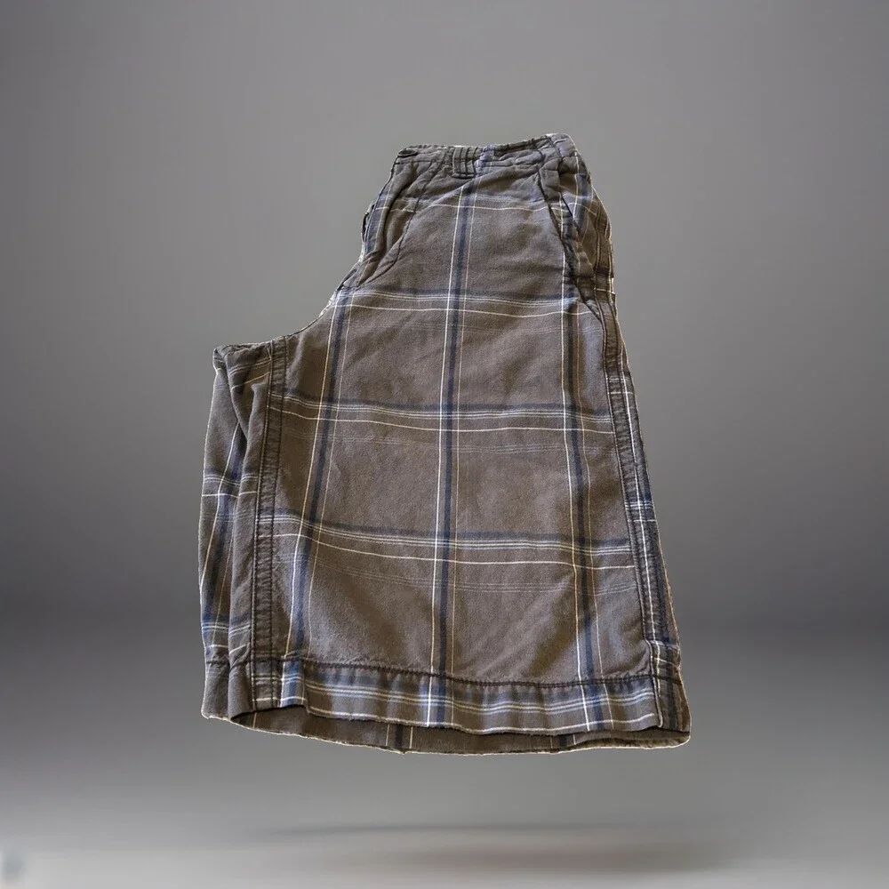 Mens/Youth American Eagle Brown Plaid Shorts Size 26 11.5 Inseam